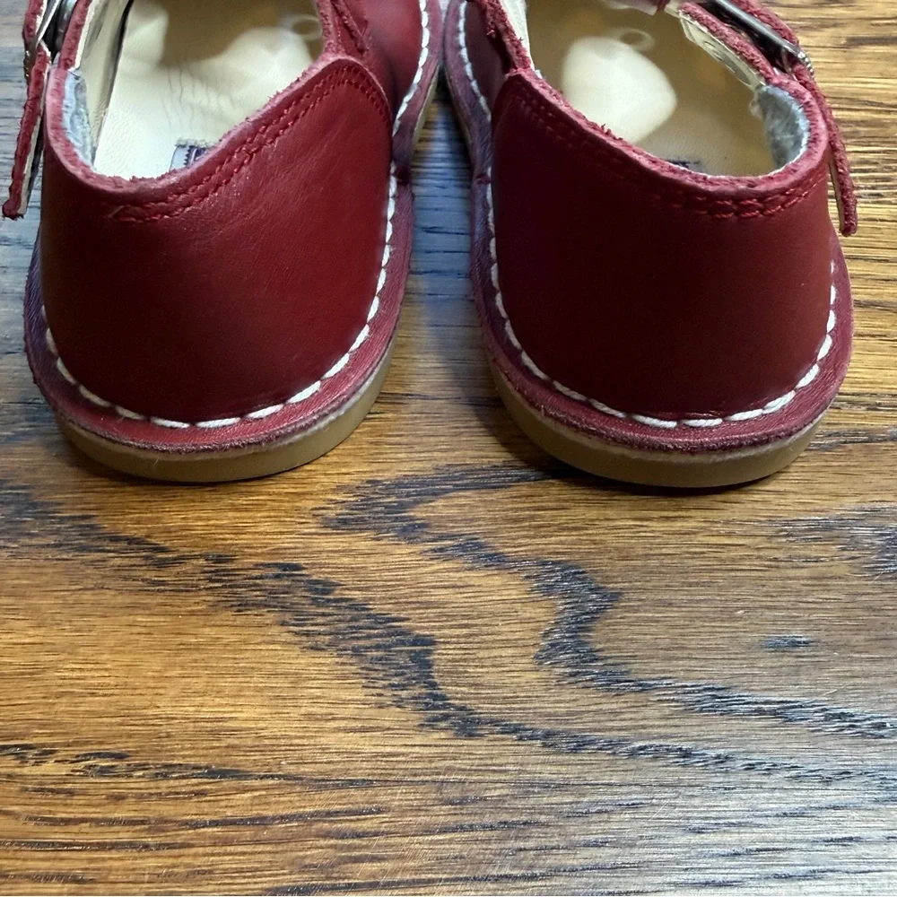 L'Amour Girls Joy Red Leather T-Strap Mary Kanes Kids Dress Shoes 8-9